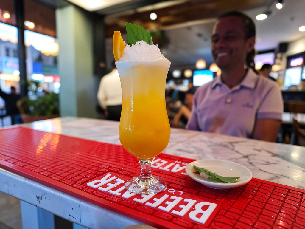 Cocktail de manga com sorriso