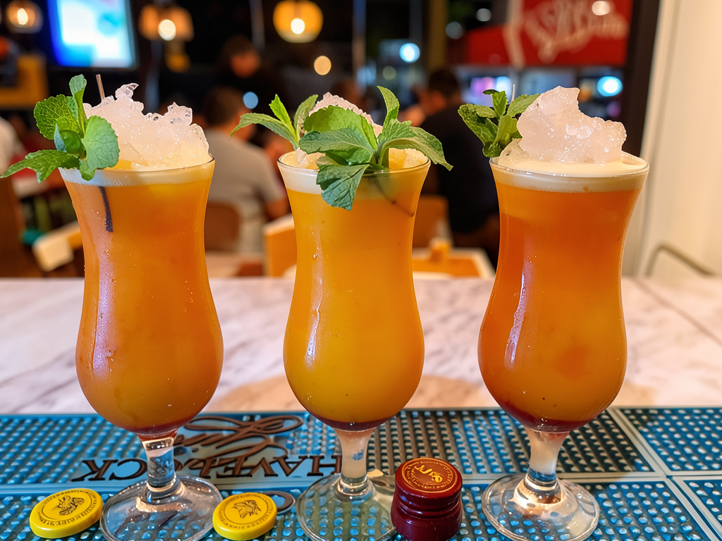 Trio de cocktails tropicais